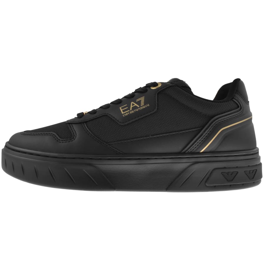 EA7 Emporio Armani Logo Trainers Black | Mainline Menswear us